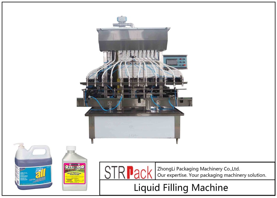 Automatic Gravity Filling Machine 12 Filling Nozzles For 100 - 5000ML Insecticide