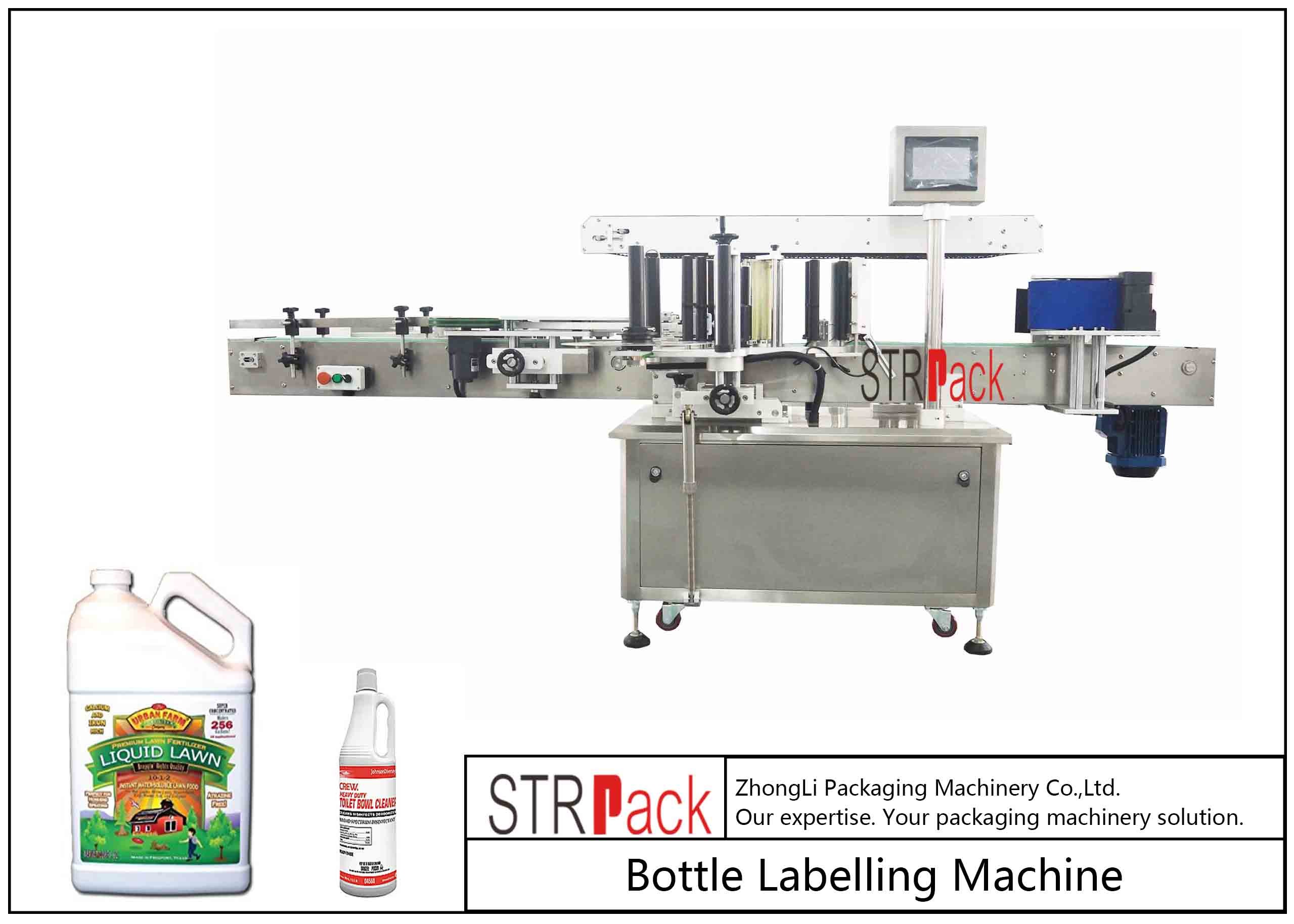 Self Adhesive Automatic Bottle Labeling Machine For Front And Back Panel Labels