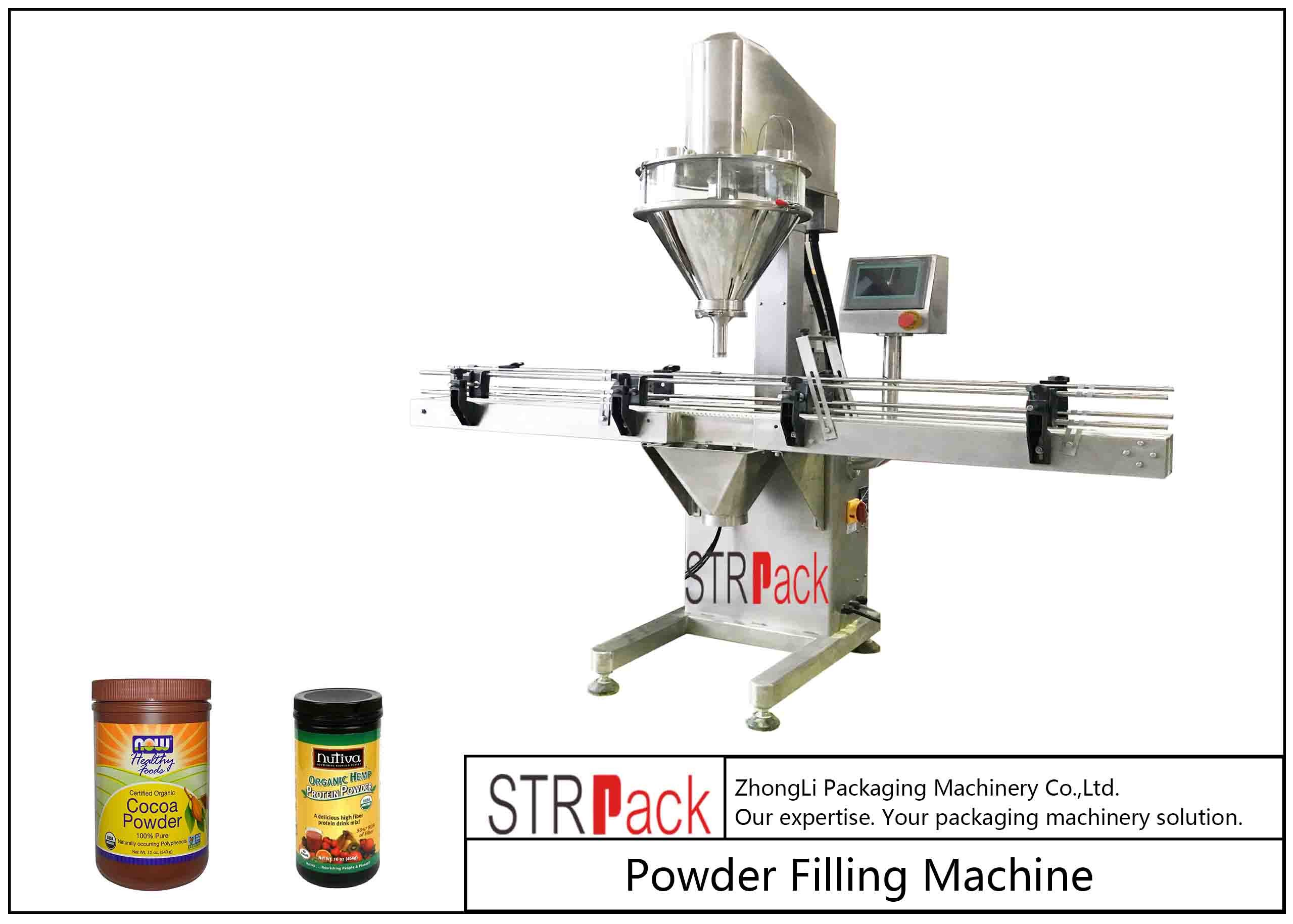 10g-5000g Linear Automatic Powder Filling Machine 50 BPM Speed With 25L Hopper