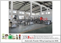 Automatic Powder Filling Capping Line With Auger Dosing Filler For Bottles Jars