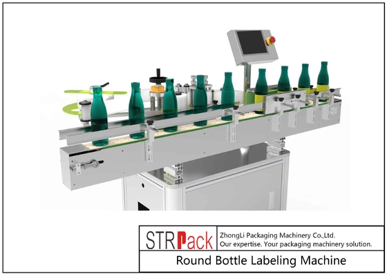 Cosmetics Round Bottle Labeling Machine Wrap Around Visual Camera Detection