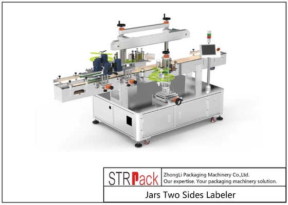 Two Sides Jar Labeling Machine Self Adhesive Sticker