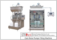 SUS316L Two Heads Cam Rotor Pumps Filling Machine For Chunk Paste