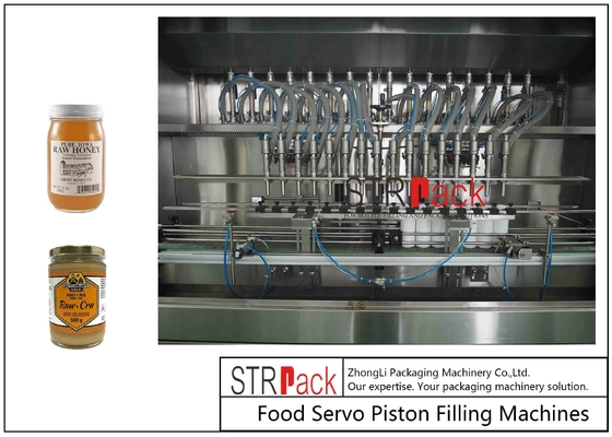 High Precision Multihead Bottle Filling Line For Honey Sauce Cream Gel Paste