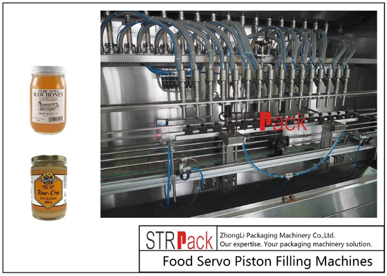 High Precision Multihead Bottle Filling Line For Honey Sauce Cream Gel Paste