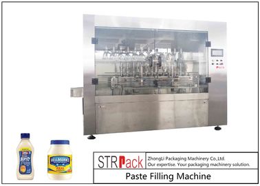 Customized Mayonnaise / Ketchup Filling Machine , High Viscosity Piston Filler