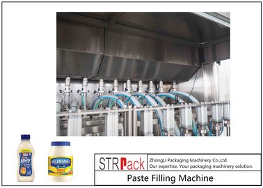 Customized Mayonnaise / Ketchup Filling Machine , High Viscosity Piston Filler