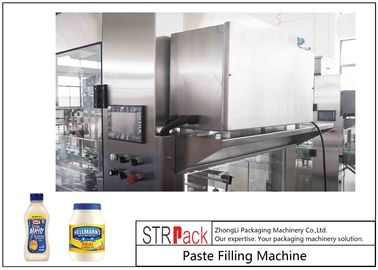 Customized Mayonnaise / Ketchup Filling Machine , High Viscosity Piston Filler