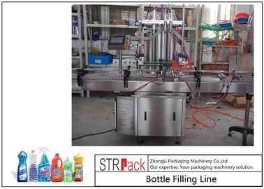 Chemicals Bottle Filling Line / Foaming Detergent Filling Machine Line With Servo Filling Machine