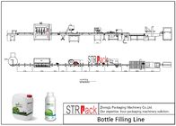 Liquid Bottle Filling Line With Bottle Capping Machine And Double Side Labeling Machine