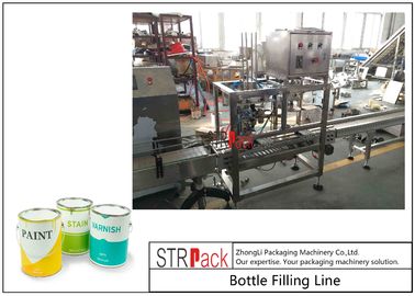 Industrial Automatic Liquid Filling Line With Piston Filling Machine And Automatic Bottle Labeler