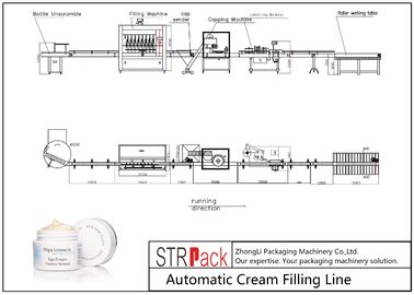 Stable Running Bottle Filling Line Cosmetic Cream Filling Machine With Capping