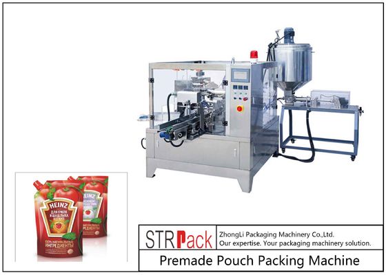 Automatic bag-given doypack packing machine Liquid and paste Packaging Machine 380V 3 Phase Air Pressure