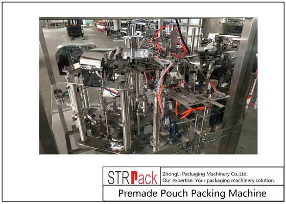 Automatic Detergent Powder Bag Stand-up Zipper Pouch Given Rotary  Packing Machine With Auger Filler