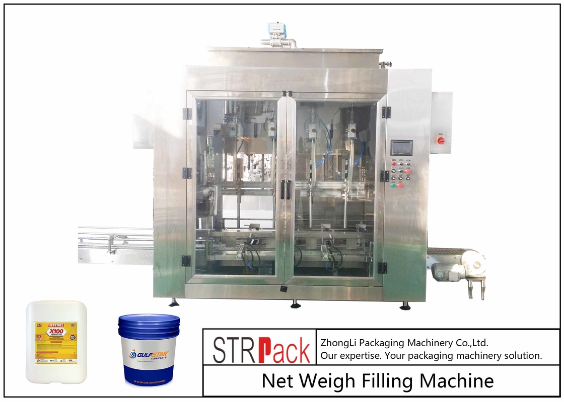 Net Weight 3KW Automatic Liquid Filling Machine 350B / H Drum Gallons