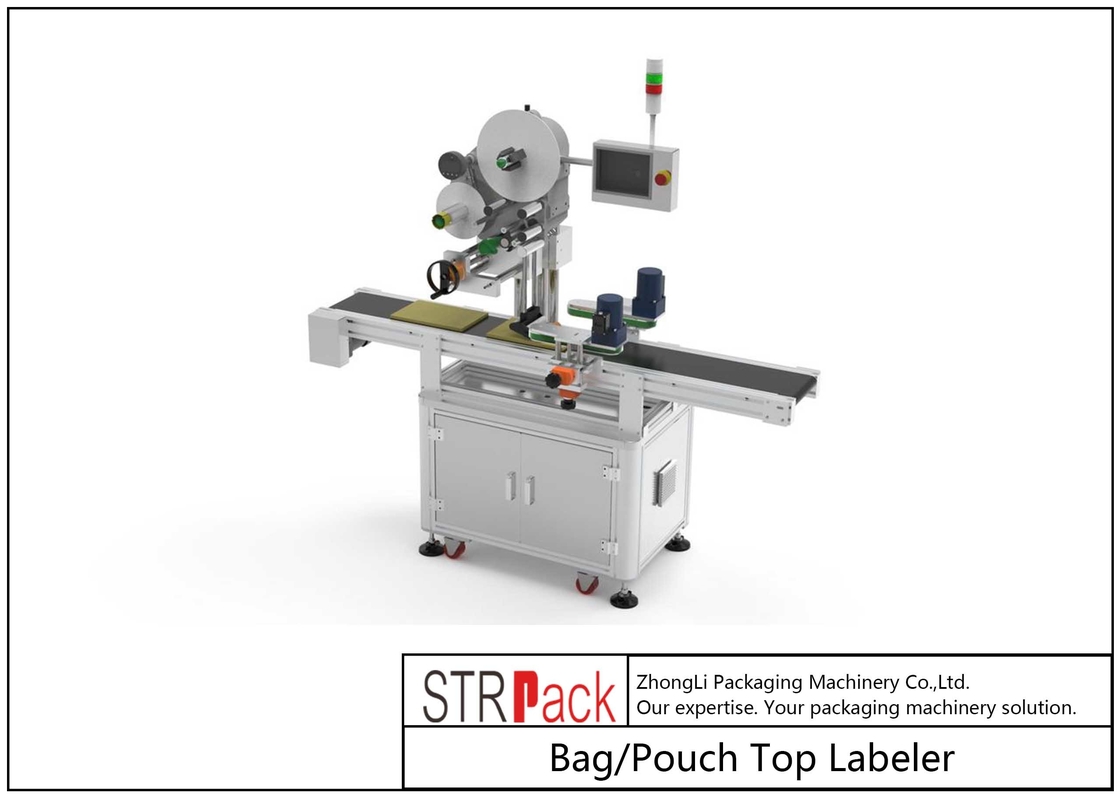 Servo Control System Bag / Pouch Top Labeler Self Adhesive Sticker