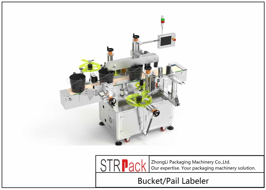 STR-S Servo System Bucket / Pail Labeler 20 - 80pcs/min