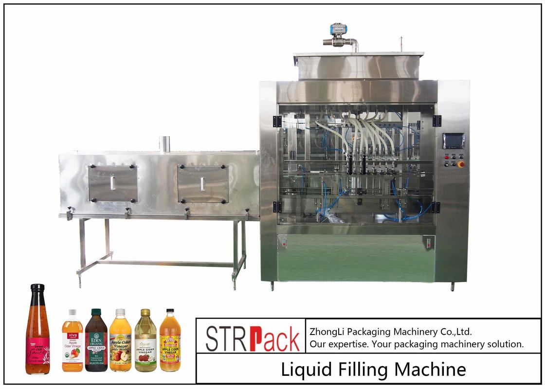 Powerful Timed Glass Bottle Filling Machine For Vinegar / Soy Sauce / Chili