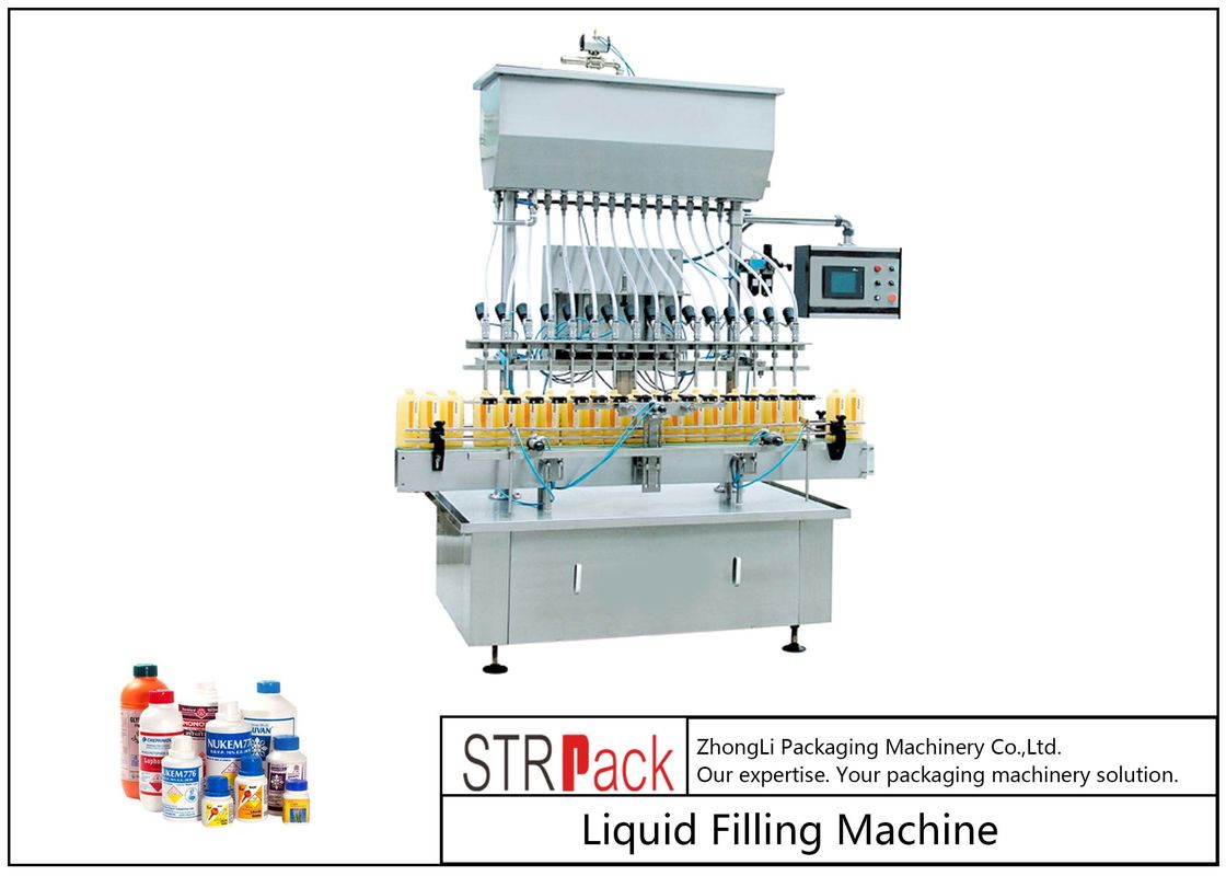 30ml-1L Automatic Pesticide Timed Flow Volumetric Filling Machine Pesticide Liquid Viscous Bottle Filler 3000BPH