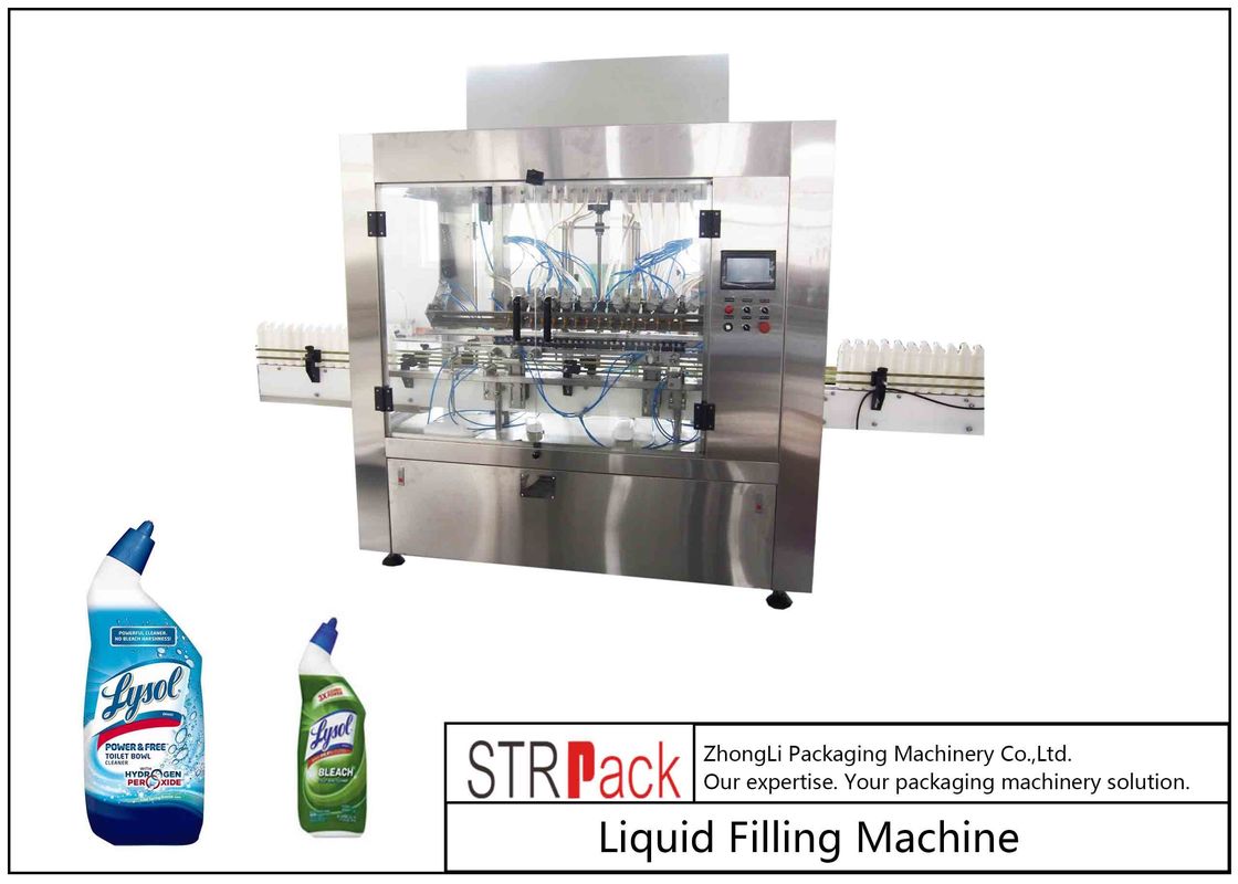 100ml - 1L Automatic Liquid Bottle Filling Machine , Clorox / Bleach / Acid Filling Machine