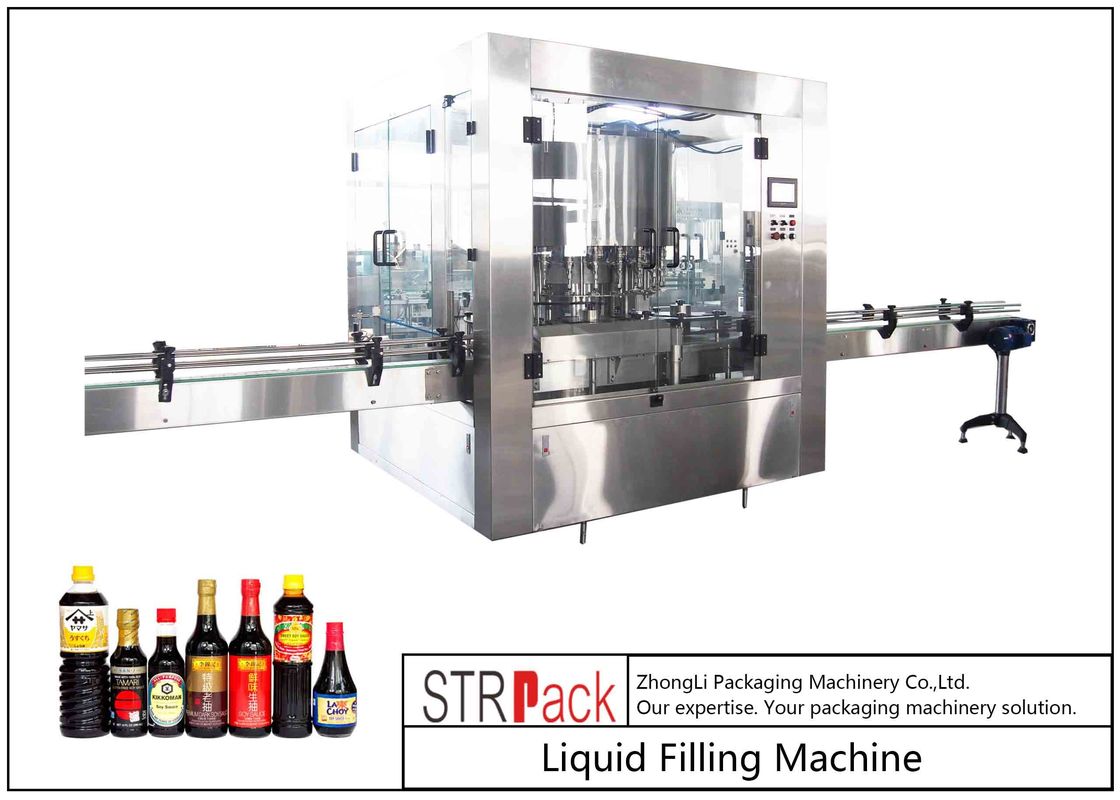 24 Head Nozzle Automatic Liquid Filling Machine For 0.5 - 2L Wine / Soy Sauce