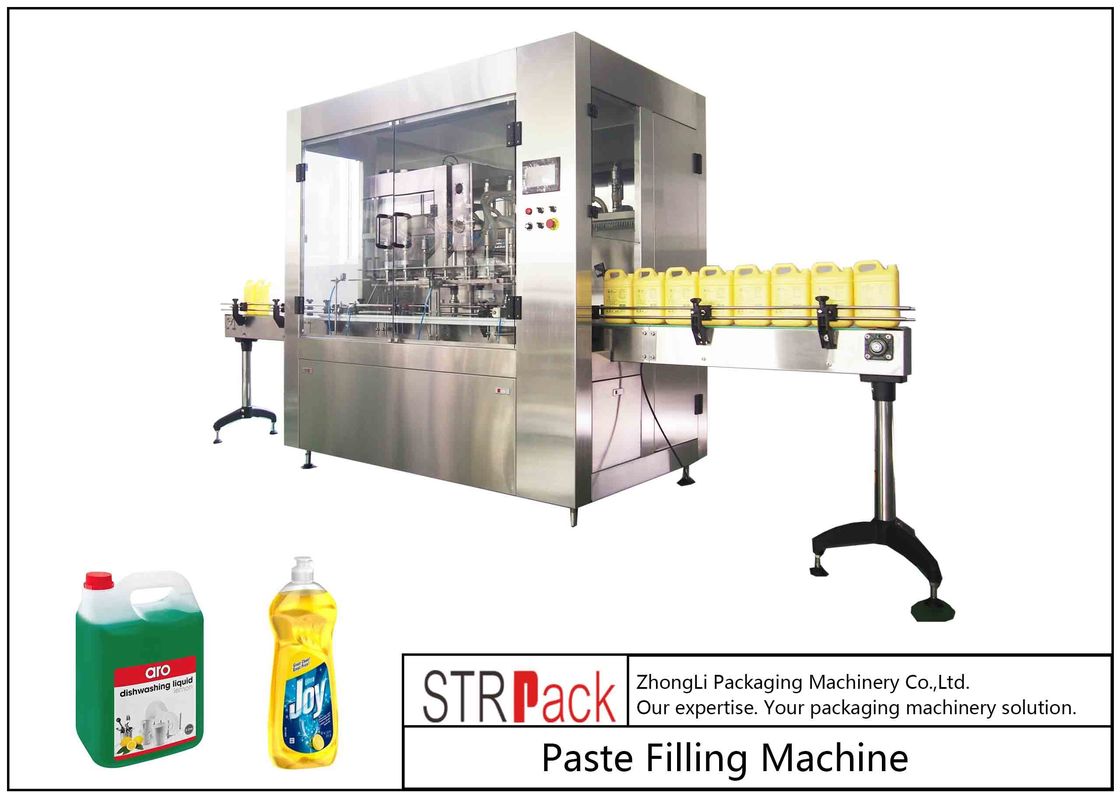 8 Heads Dishwashing Piston Filling Machine With Servo Filler 3000 B/H Large Capacity Paste Filling Machine