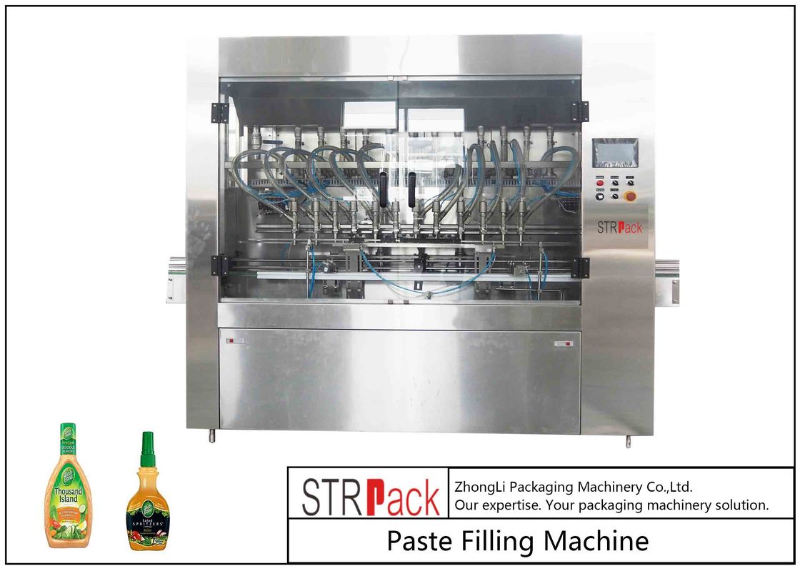 Automatic Paste Filling Machine For Condiment , 350G Piston Salad Dressing Filling Machine