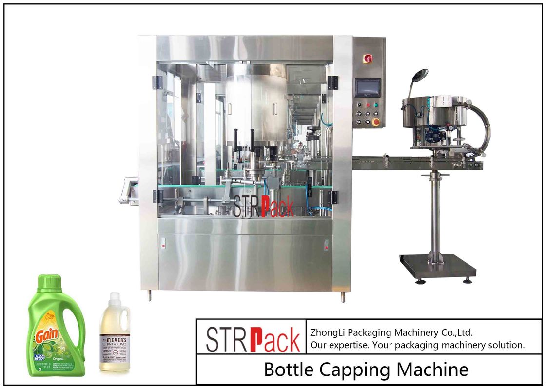 Capacity 4000-8000b/H Cap Closing Machine , Touch Screen Control Pneumatic Capping Machine