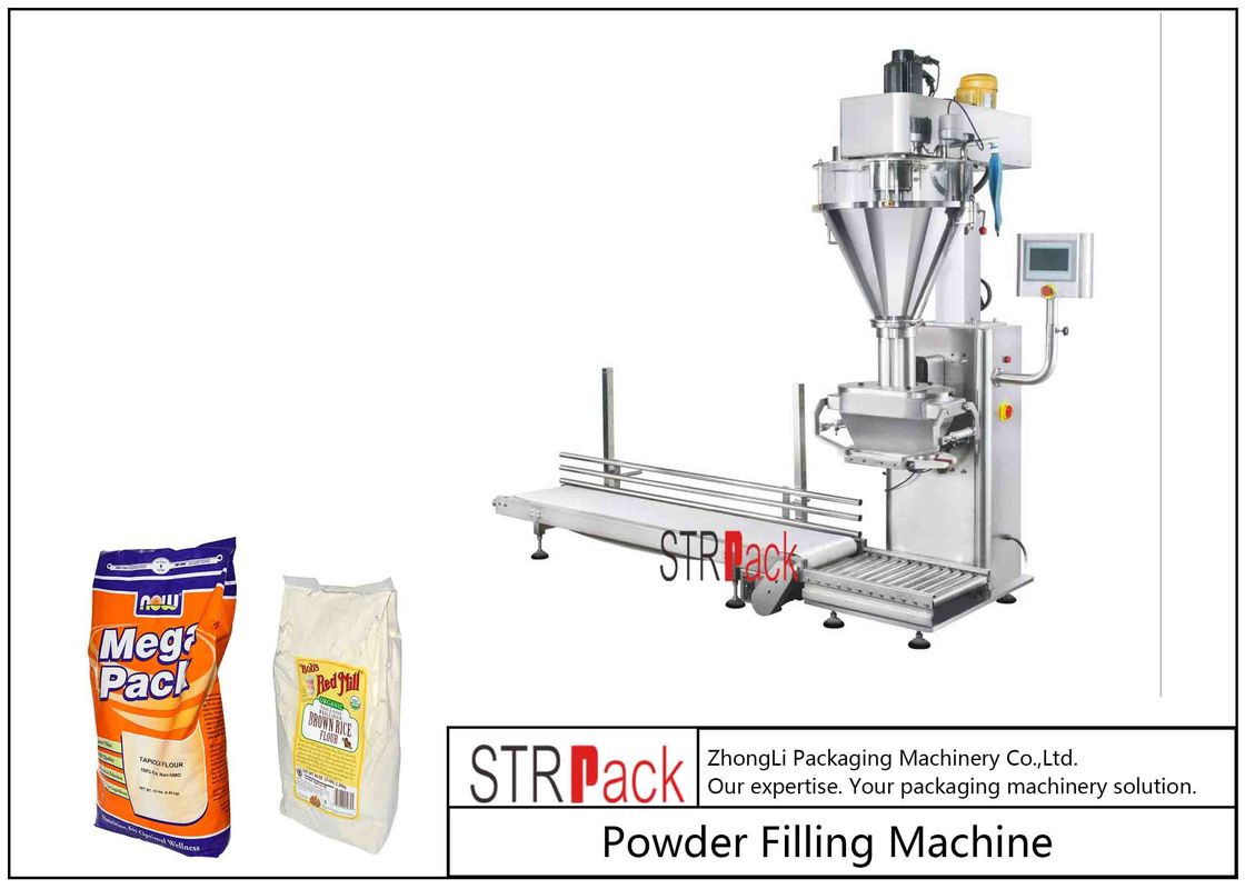 Auger Type Powder Filling Machine / 5-50kg Semi Automatic Powder Bag Filling Machine