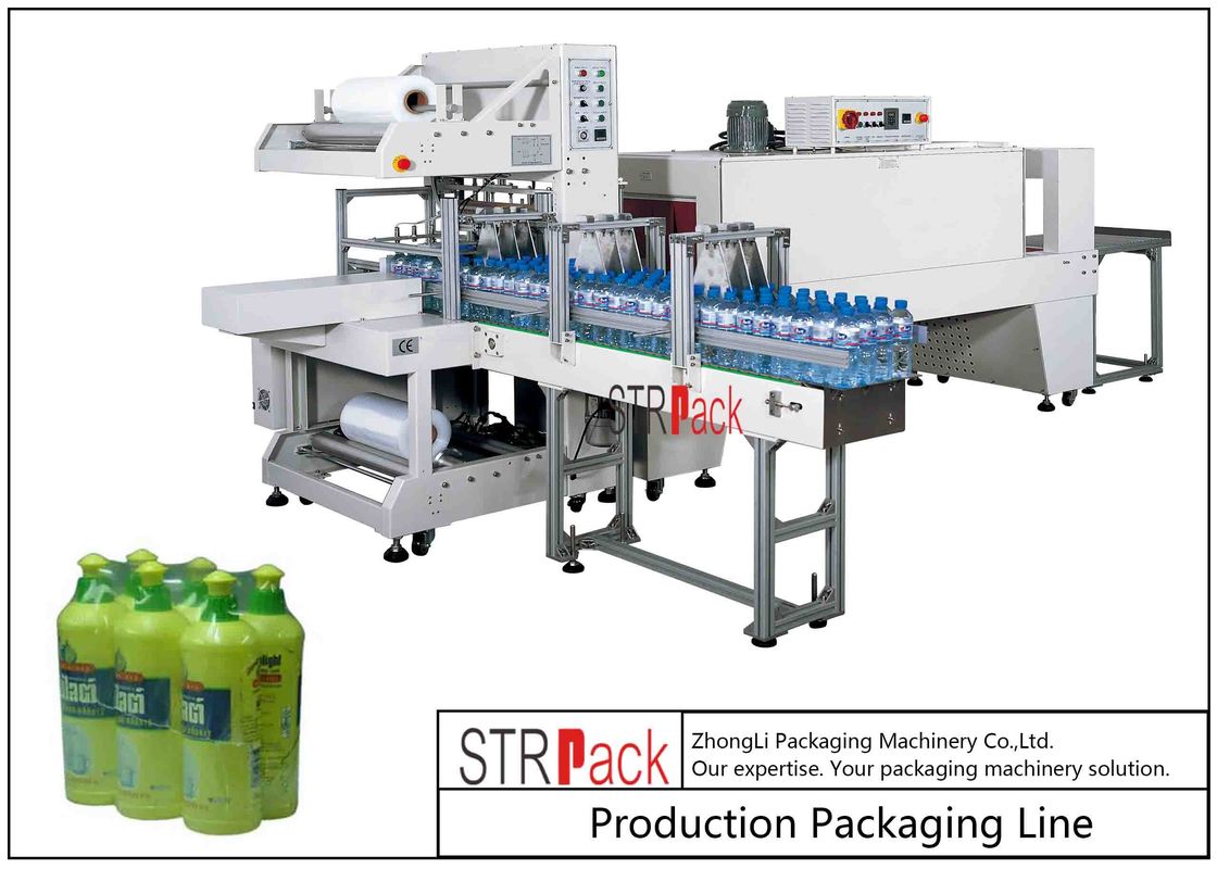 Touch Screen Control Bottle Packing Machine PE Film Shrink Sleeve Packaging Machine
