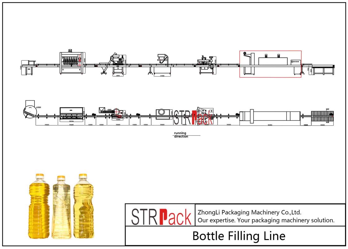 1L-5L Edible Oil Filling Line With Servo Filling Machine,Capping Machine,Labelling Machine,Sleeve Wrapper Shrink Machine