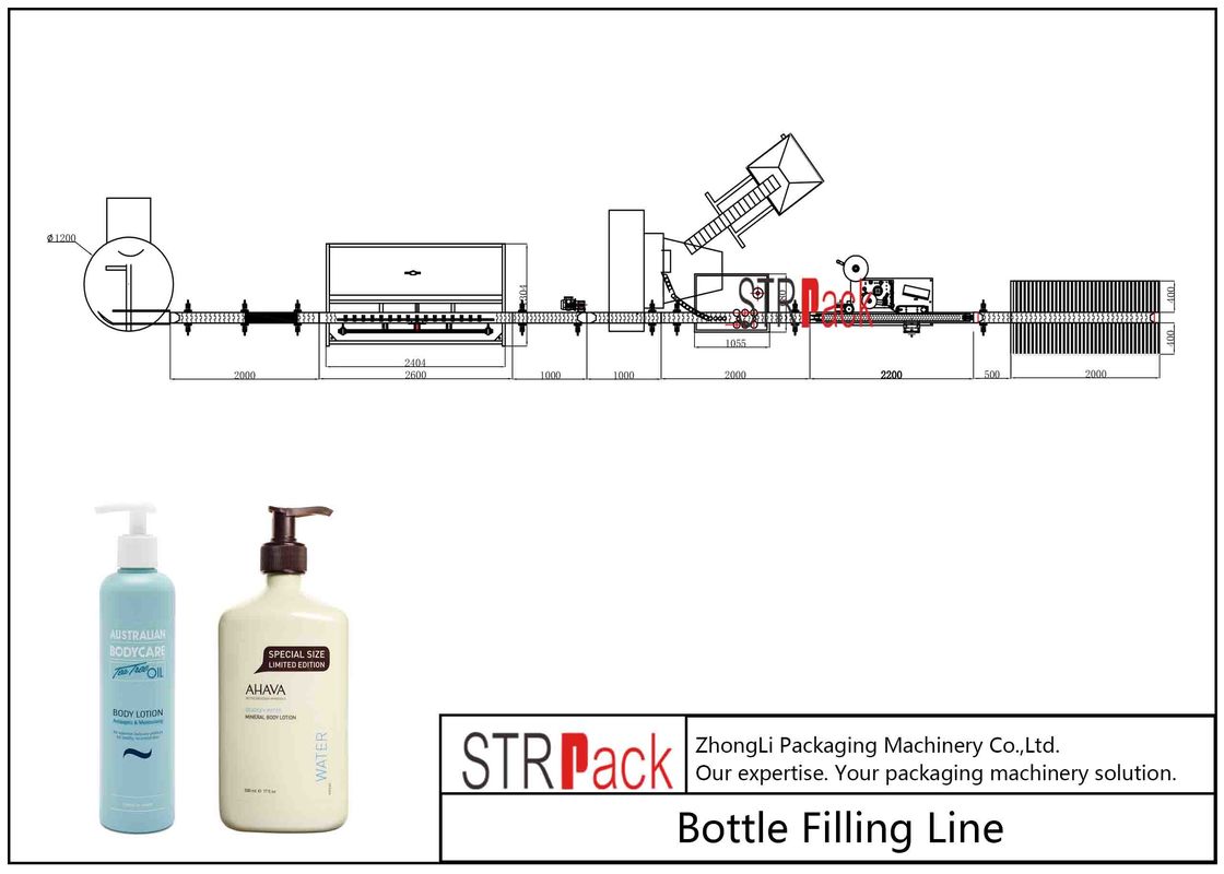 Cream Filler Paste Bottle Filling Line With 10 Nozzles Volumetric Piston Filling Machine