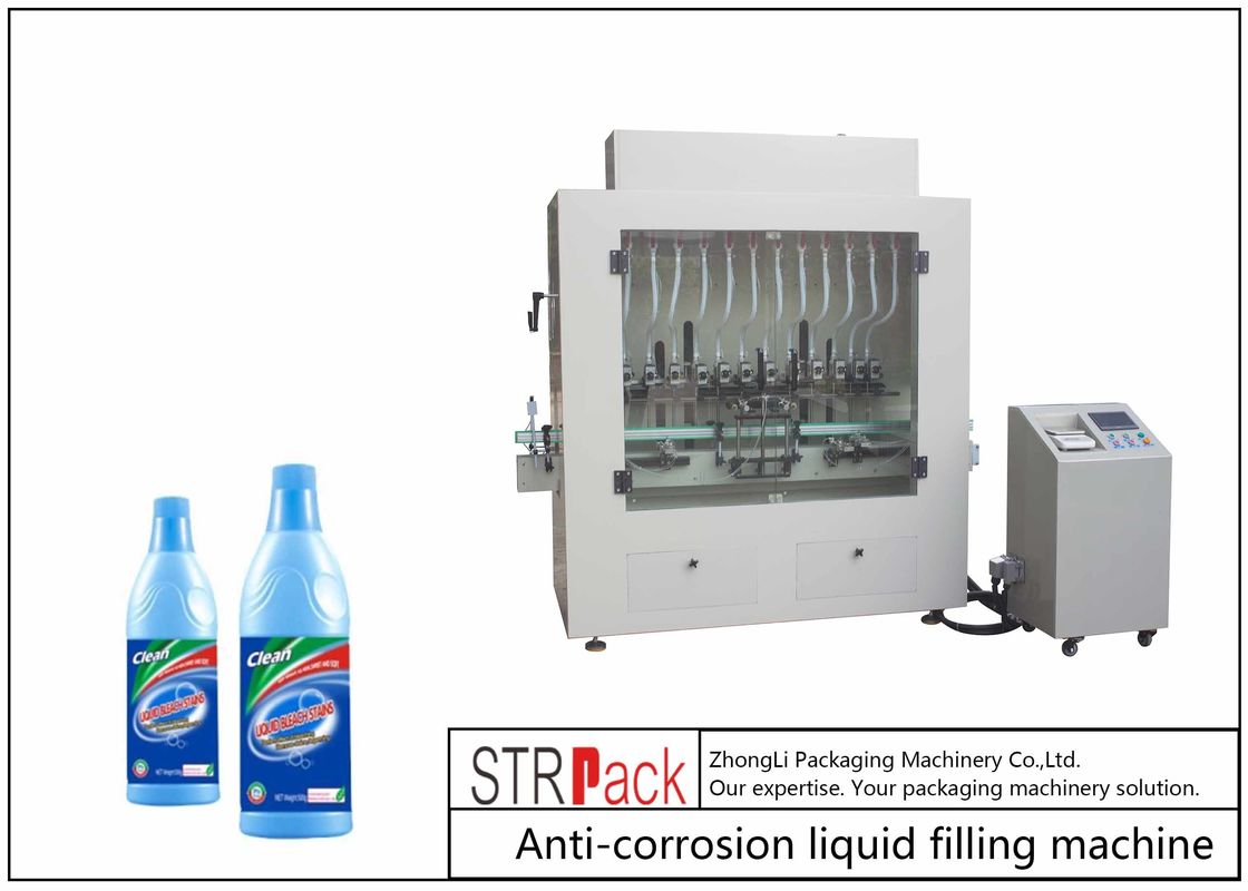 Anti Corrosion Automatic Liquid Filling Machine With 12 Filling Nozzles