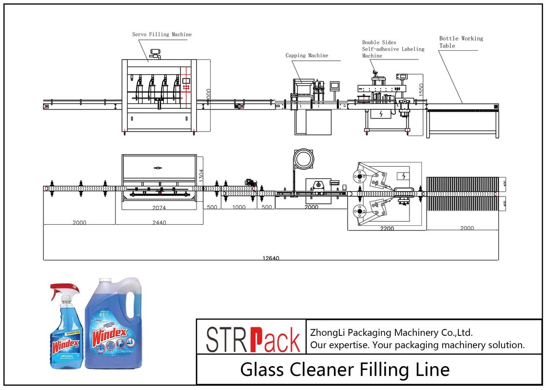 Multifunctional Glass Cleaner Liquid Soap Filling Machine Automatic Liquid Filling Line