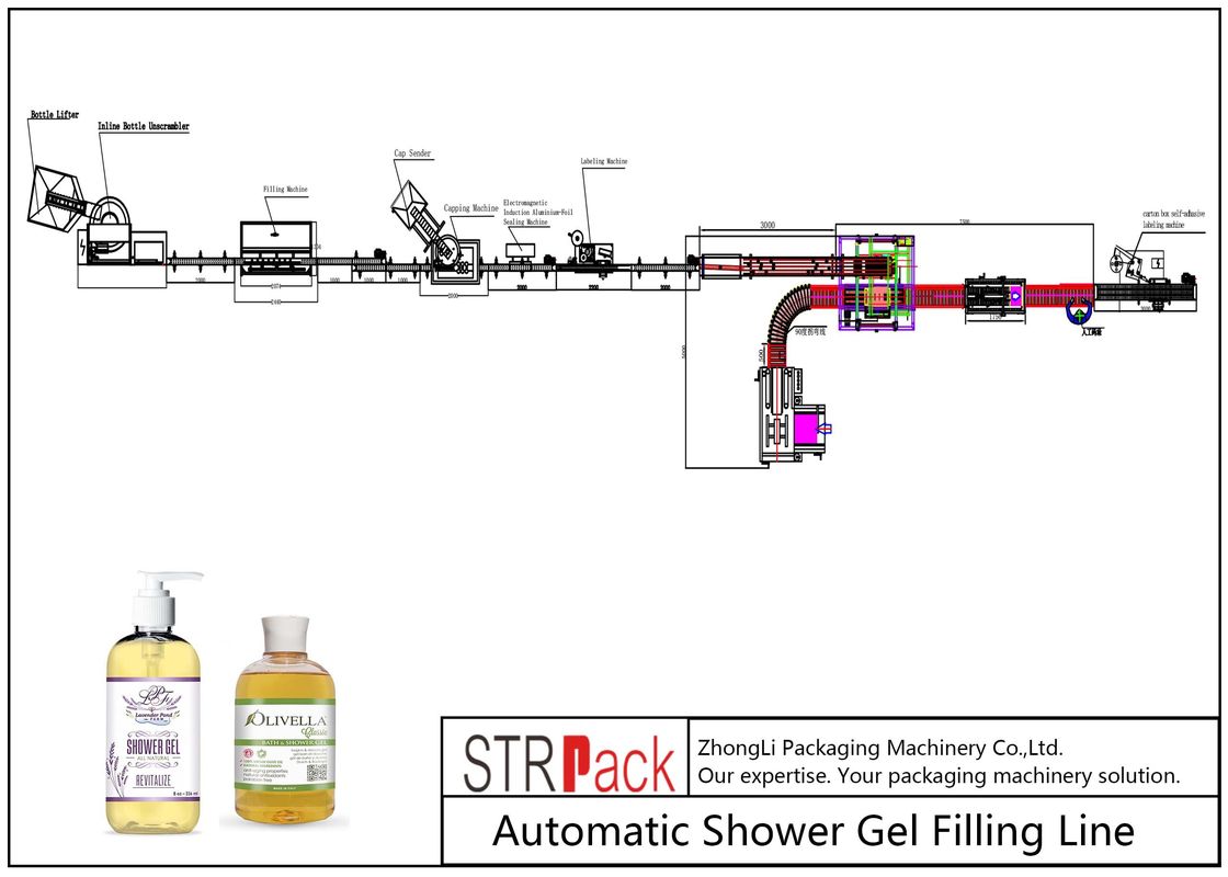 Turntable Feeding Bottle Filling Line High Accuracy For Shower Gel Body Cream