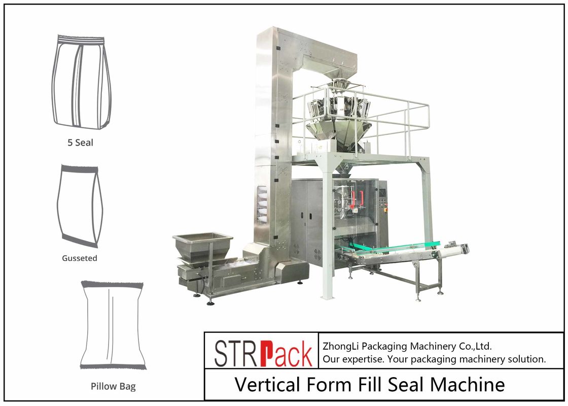 Corn Flakes Granule Packing Machine Vffs Packing Machine With Multi-Head Combination Weigher