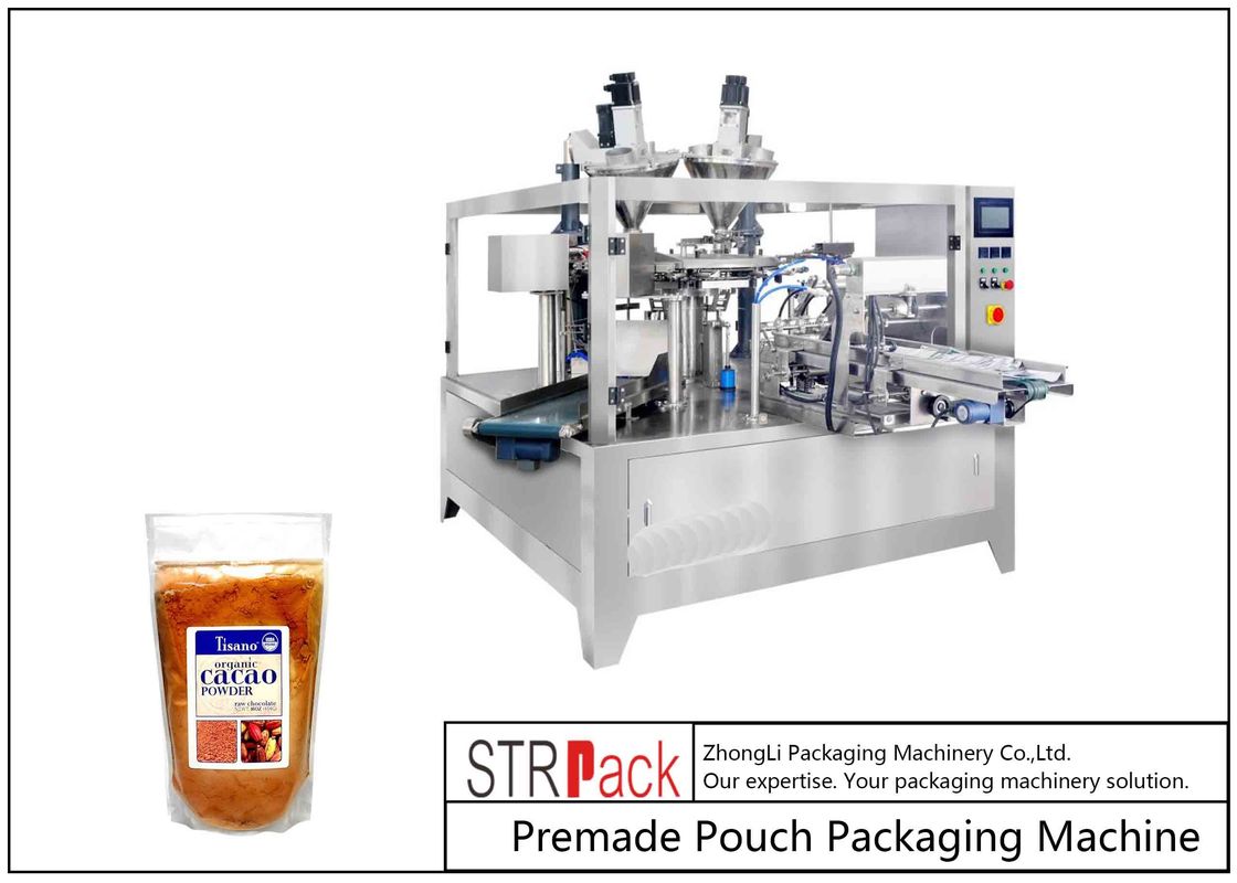 Coco Powder Packaging Machine Ground Coffee Packaging Equipment Rotary Fill and Seal With Auger Filler for Powder