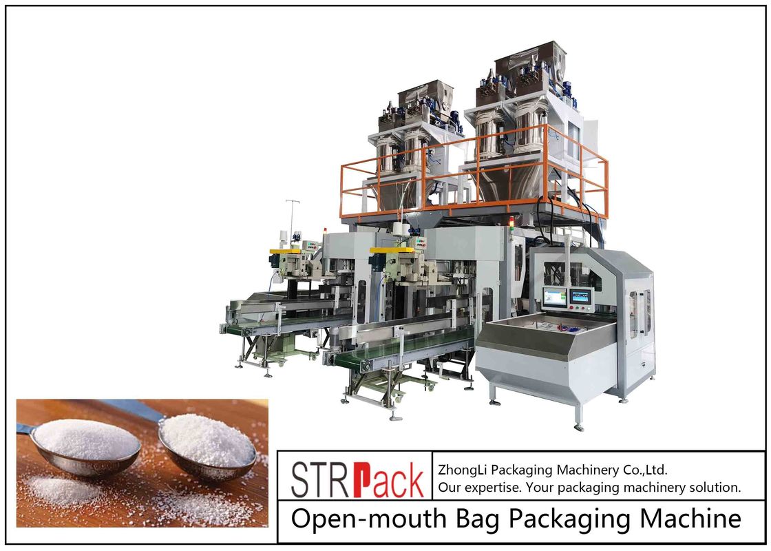 25kg/bag PE Open Mouth Bag Packaging Machine for Chemical Pellet Powder