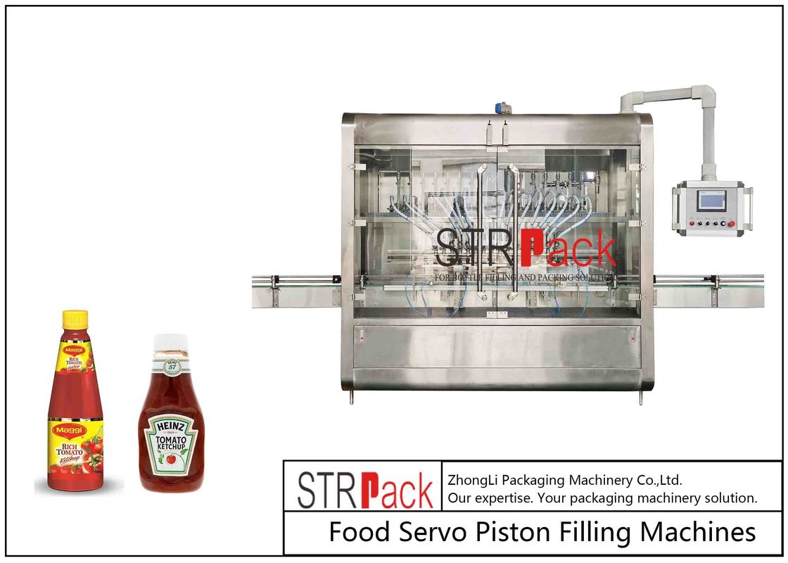 Automatic Tomato Ketchup Jam Filling Equipment Sauce Piston Volume Bottle Filler