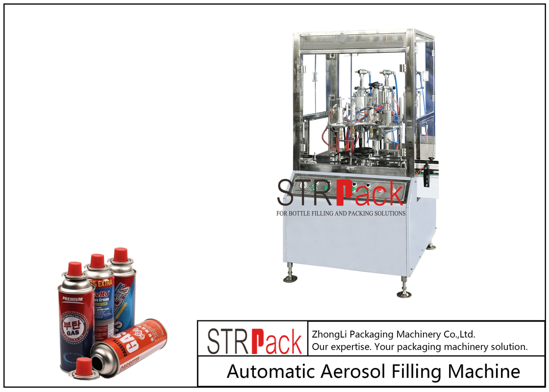 Full Automatic Cassette Gas Filling Machine 200ml 3500Cans/H