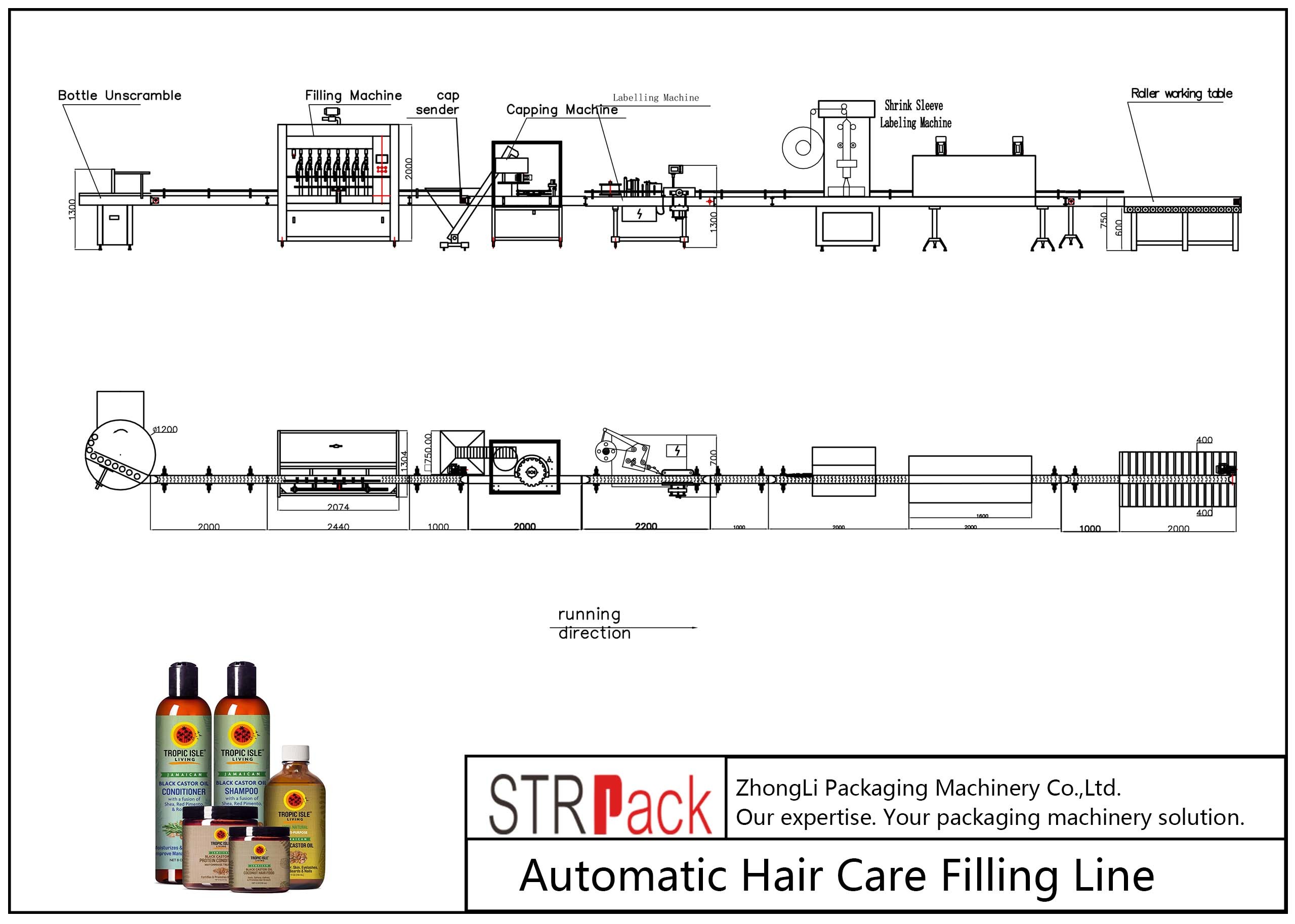 Shower Gel Bottle Filling Line Shampoo Filling Line Stable Voltage 12 Months Guaranty